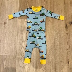 Hatley Kids Construction Print One Piece - Blue and Yellow